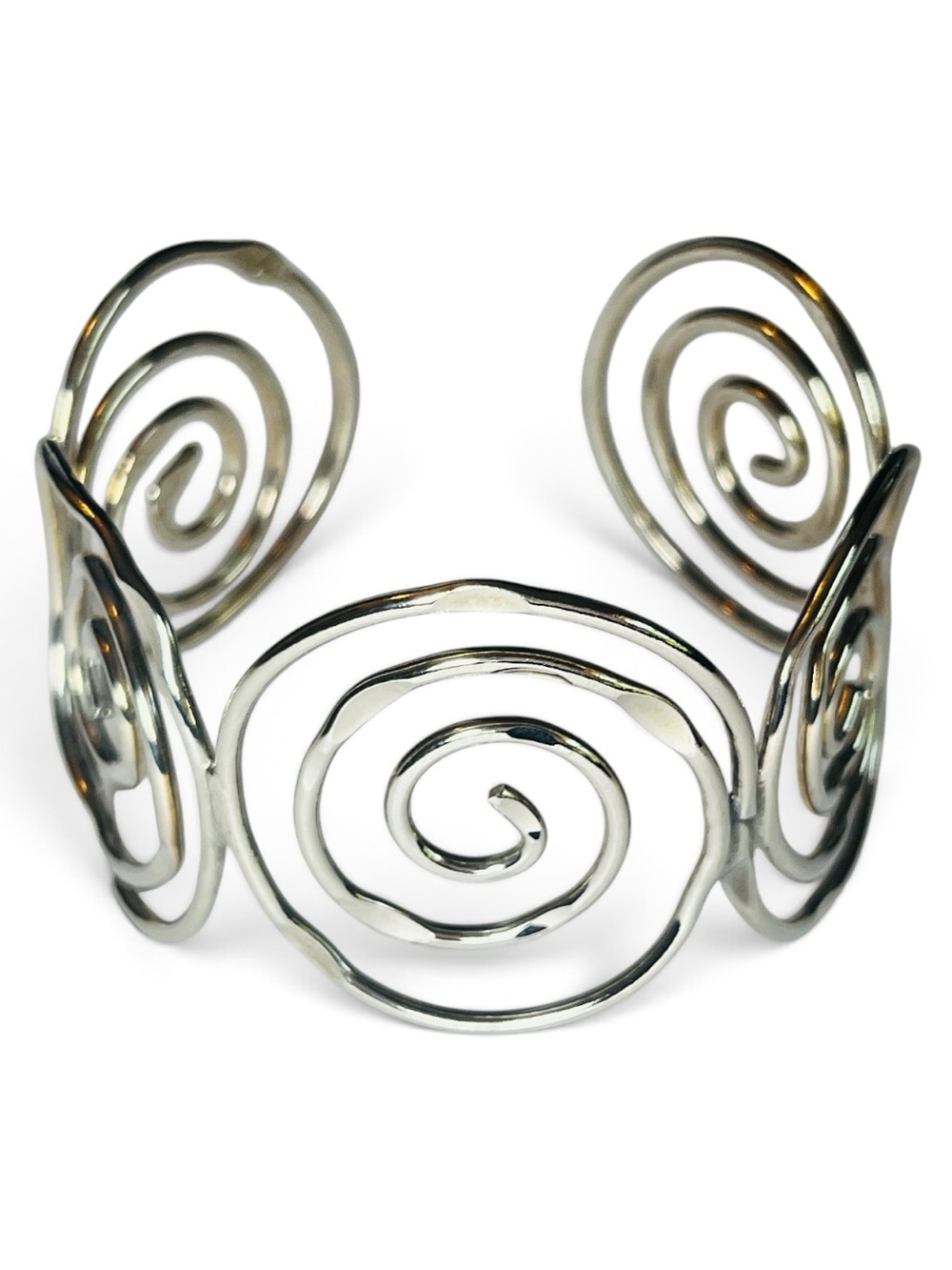 Silver Spiral Open Cuff Bracelet - Women Jewelry